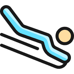 Skiing Chest Slide Icon from Ultimate Colors Set