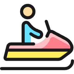 Skiing Snow Scooter Person Icon from Ultimate Colors Set