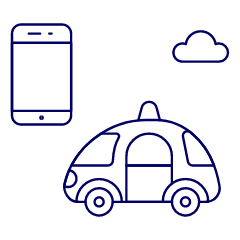 Smart Car App Illustration from UX Line Set