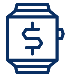 Smartwatch Dollar Sign Icon from Cyber Line Set