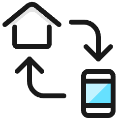 Smart House Phone Sync Icon from Ultimate Colors Set