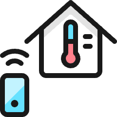 Smart House Temperature Icon from Ultimate Colors Set