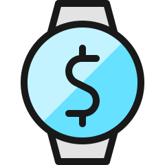 Smart Watch Circle Cash Icon from Ultimate Colors Set