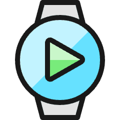 Smart Watch Circle Play Icon from Ultimate Colors Set