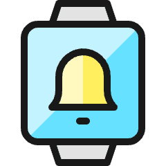 Smart Watch Square Bell Icon from Ultimate Colors Set