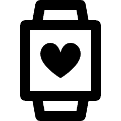 Smart Watch Square Favourite Heart Icon from Nova Line Set