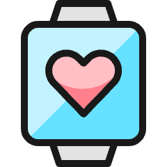 Smart Watch Square Heart Icon from Ultimate Colors Set