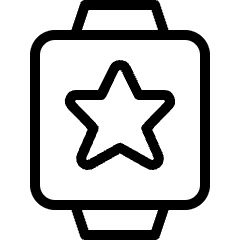 Smart Watch Square Star Icon from Ultimate Light Set