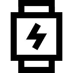 Watch Square Charging Icon from Sharp Line Set