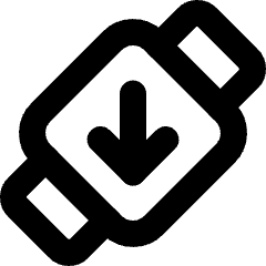 Watch Square Download Icon from Micro Line Set