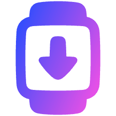 Watch Square Download Icon from Plump Gradient Set