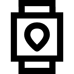 Watch Square Location Icon from Sharp Line Set