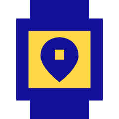 Watch Square Location Icon from Sharp Pop Set