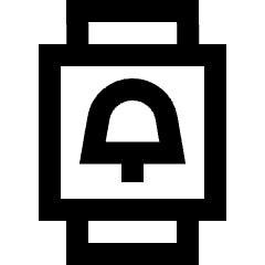 Watch Square Notification Icon from Sharp Line Set