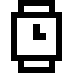 Watch Square Time Icon from Sharp Line Set