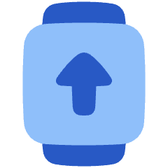 Watch Square Upload Icon from Plump Flat Set