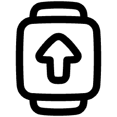 Watch Square Upload Icon from Plump Line Set