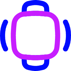 Watch Vibration Square Icon from Flex Neon Set