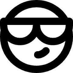 Cool Face Smiley Icon from Micro Line Set