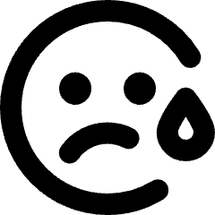 Crying Face Smiley 2 Icon from Micro Line Set