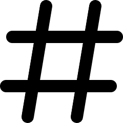 Hashtag Sign Icon from Micro Line Set