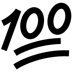 Reaction Emoji 100 Icon from Sharp Solid Set