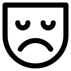 Sad Mask Icon from Core Line Set