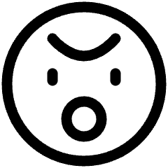 Smiley Angry Icon from Plump Line Set