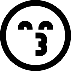 Smiley Emoji Kiss Happy Icon from Sharp Line Set