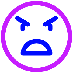 Smiley Extremely Dissatisfied Icon from Plump Neon Set