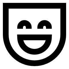 Smiley Face Laugh Icon from Sharp Line Set