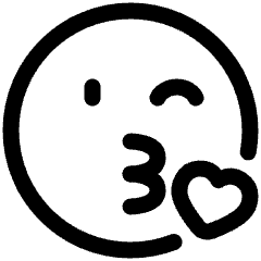 Smiley Kiss And Wink Icon from Plump Line Set