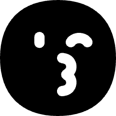 Smiley Kiss And Wink Icon from Flex Solid Set