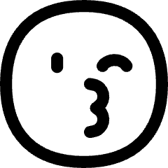 Smiley Kiss And Wink Icon from Flex Line Set