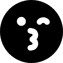 Smiley Kiss And Wink Icon from Core Solid Set