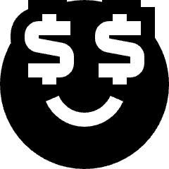 Smiley Rich Icon from Sharp Solid Set