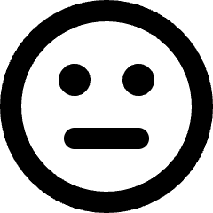 Straight Face Smiley Icon from Micro Line Set