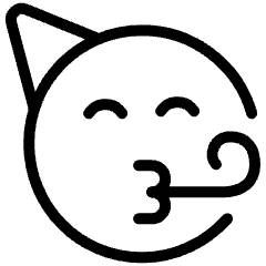 Emoji Partying Face Celebrate Icon from Ultimate Light Set