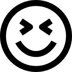 Clean line icon of a smiling face inside a circle. Used for emojis, reactions, feedback, and mood settings.