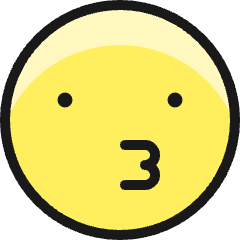 Smiley Kiss 1 Icon from Ultimate Colors Set