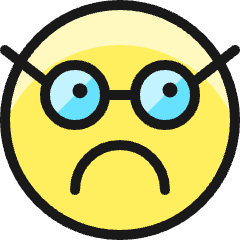 Smiley Sad Nerd Icon from Ultimate Colors Set