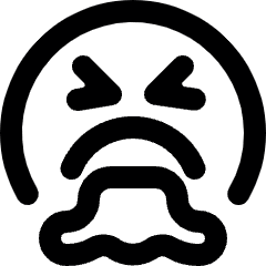 Smiley Throw UP Alternate Icon from Ultimate Bold Set