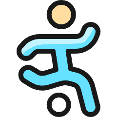 Soccer Player Kick Icon from Ultimate Colors Set