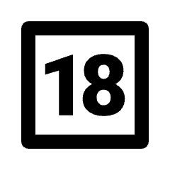 18 Up Rating Icon from Outlined Line - Material Pro Set