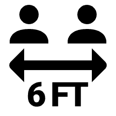6 Ft Apart Icon from Outlined Line - Material Pro Set
