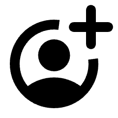 Account Circle Add Fill Icon from Rounded Fill - Streamline Material Set