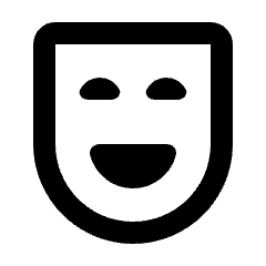 Comedy Mask Icon from Rounded Line - Streamline Material Set