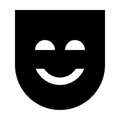 Comedy Mask Alt Fill Icon from Sharp Fill - Streamline Material Set