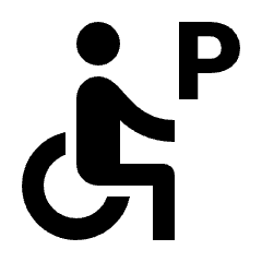 Disability Parking Icon from Outlined Line - Streamline Material Set