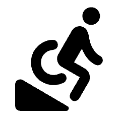 Disability Ramp Down Fill Icon from Rounded Fill - Streamline Material Set